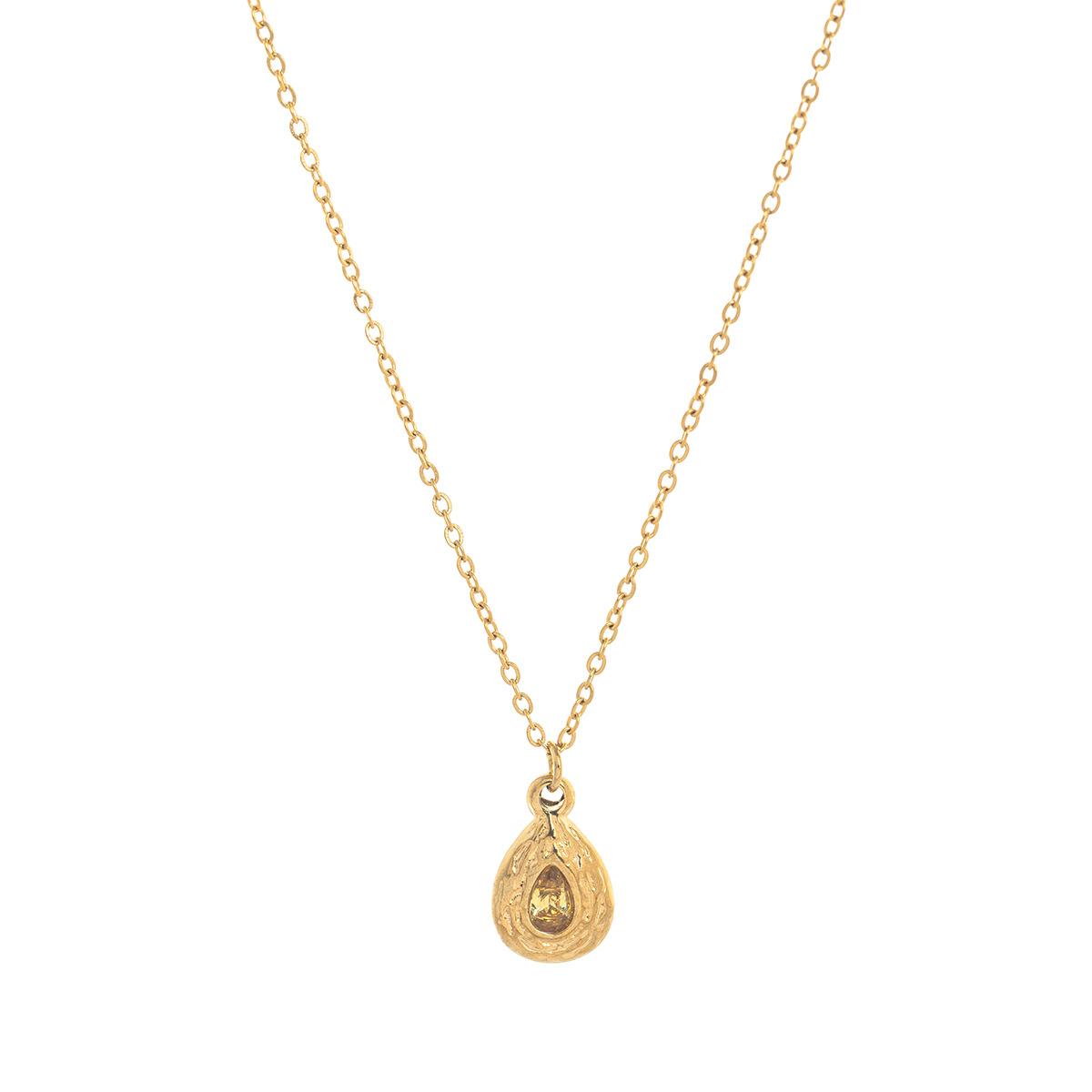 Titanium Steel Color Retention In Stock December Birthstone Irregular Pendant Necklace Round Coin Necklace