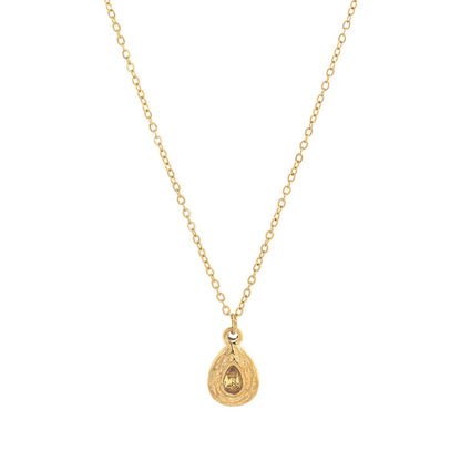 Titanium Steel Color Retention In Stock December Birthstone Irregular Pendant Necklace Round Coin Necklace