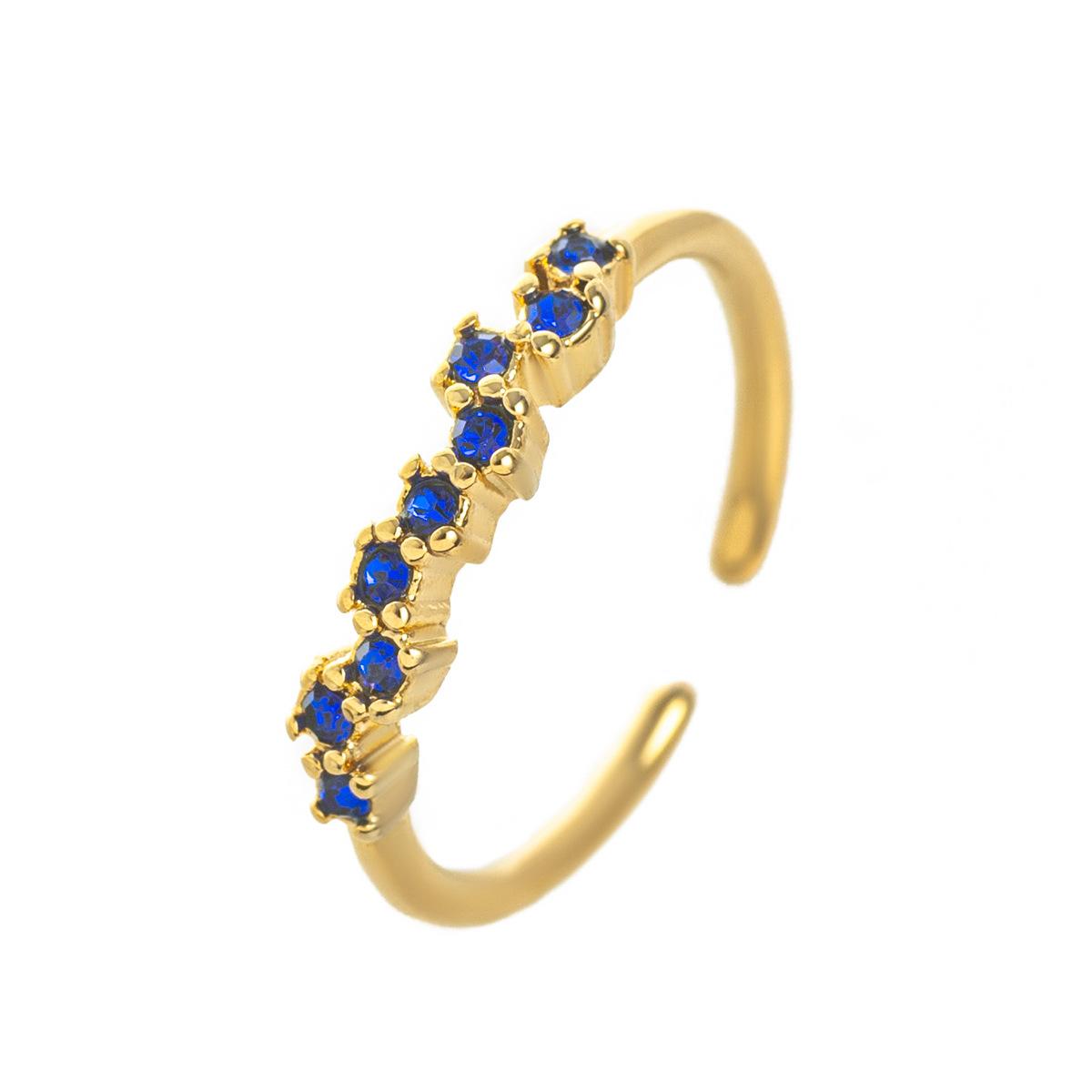 Titanium Steel European and American Style Colorful Zircon December Birthstone Ring Plain Band Ring December Birthstone Color Retention