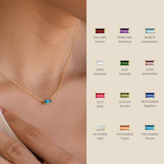 Titanium Steel Birthstone 12 Birthstone Zircon Necklace Monthly Stone Women High Color Retention Ins Necklace