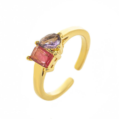 Titanium Steel Multicolor Zircon December Birthstone Ring Plain Band Ring December Birthstone Color Retention