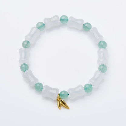 Natural Tianshan Jade Bamboo Knot Bracelet for Women Wallet Drum Money Bag Golden Silk Jade High-end Feel Bestie Bracelet Gift