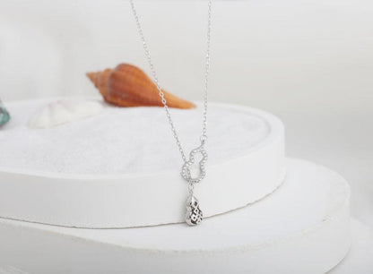 Niche Tassel Inlaid Diamond Gourd National Style S925 Sterling Silver Necklace for Women High-end Non-fading Hollow Small Gourd Jewelry