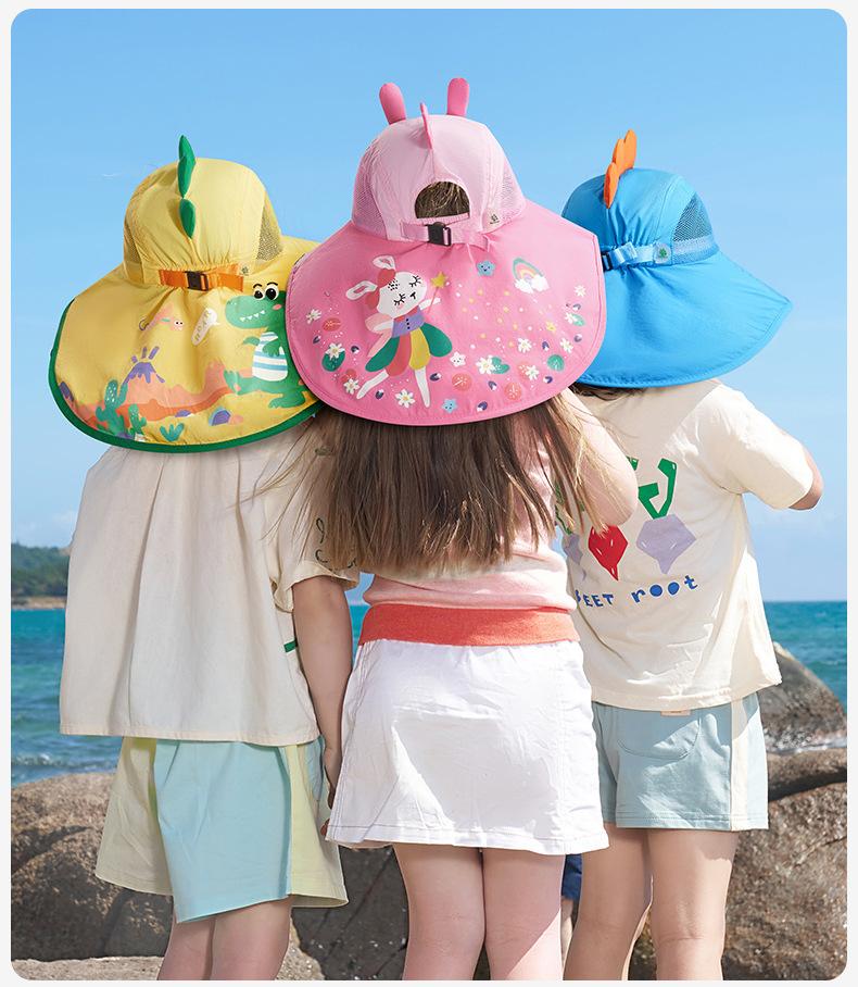 Children's Sun Hat UV Protection Baby Sunshade Sun Hat Boys Girls Summer Beach Hat Wide Brim
