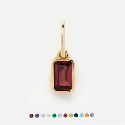 Stainless Steel 12 Birthstone Pendant DIY Accessories Necklace Twelve Birthstone Cubic Colorful Zircon Pendant Color Retention