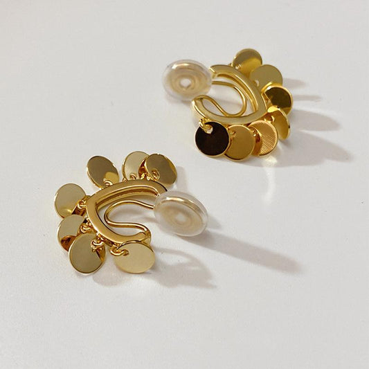 Non-Pierced Earrings for Women Mosquito Coil Ear Clips Heart-Shaped Earrings High-End Earrings New Style