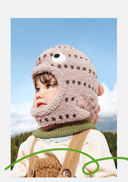 Baby Hat Autumn Winter Children Scarf Warm Integrated Baby Pullover Boys Girls Windproof Ear Protection Hat