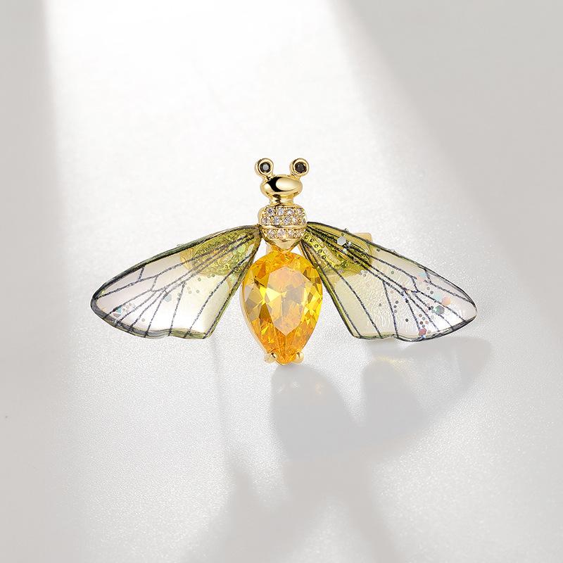Sparkling Acrylic Transparent Wings Dragonfly Brooch Clothing Accessories Butterfly Corsage Bee Pin
