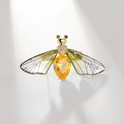 Sparkling Acrylic Transparent Wings Dragonfly Brooch Clothing Accessories Butterfly Corsage Bee Pin
