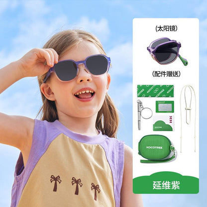 Children's Card Sunglasses Foldable Boys' Sunglasses Girls' Trendy Fashion Baby Polarized UV Protection