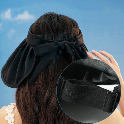 Spring and Summer Sun Hat Women's Big Brim Foldable Shell-like Bonnet Ice Silk Anti-Bacteria UV Protection Topless Hat