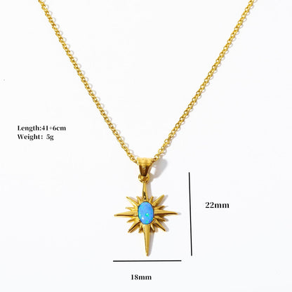 Titanium Steel Double Layer Series Minimalist Necklace Layered Clavicle Chain Star Zircon Stacking Women Color Retention 18K Gold Plated