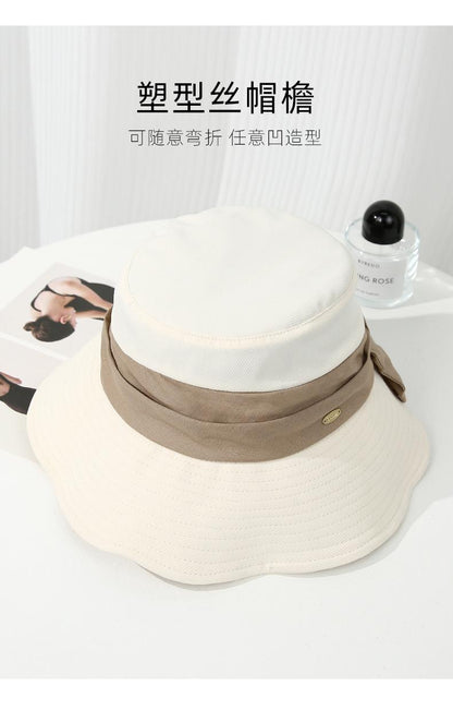 [Special Offer] Spring Summer Women's Sun Hat Outdoor Casual Sun Hat Face Slimming Sun Protection Hat Bowknot Fisherman Hat