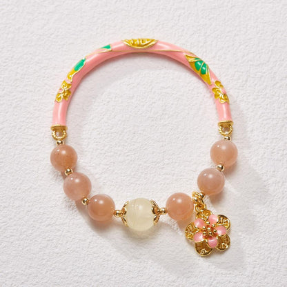 Xianji Same Style Half-Life Natural Sunstone Bracelet for Women Lily of the Valley Ruyi Half Bracelet Best Friend Gift