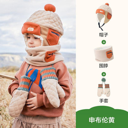 Fluffy Ear Protection Hat Children's Hat Autumn Winter Style Baby Lei Feng Hat Warm Anti-Static Boys Girls Class A