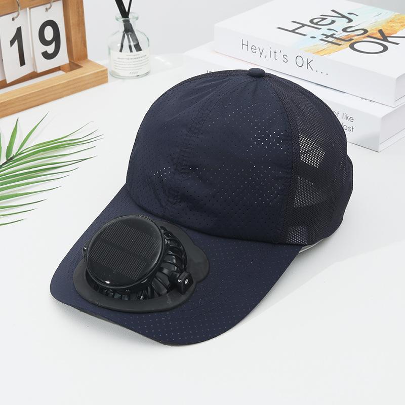 Summer Solar Charging Digital Display Fan Outdoor Quick-Dry Sunshade Sun Protection Wide Breathable Brim Hat Baseball Cap