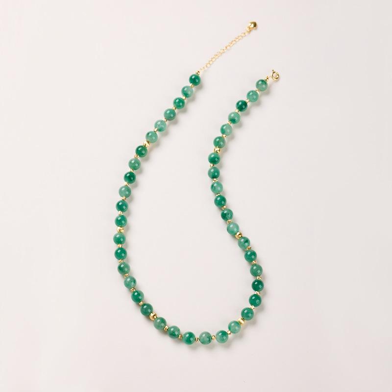 Natural 8MM African Jade Bracelet Neon Jade Necklace Earrings Bracelet Festival Chinese Style Gift