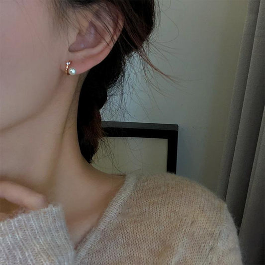 Pearl Non-Pierced Mosquito Coil Ear Clips for Women High-End Light Luxury Earrings New Model