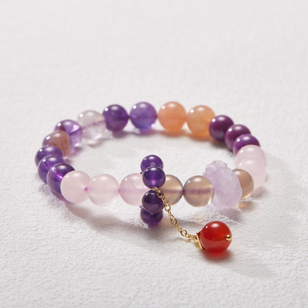 Nine Purple Fire Bracelet for Women Amethyst Purple Phantom Design Crystal Gemstone DIY Bracelet Collection