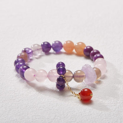 Nine Purple Fire Bracelet for Women Amethyst Purple Phantom Design Crystal Gemstone DIY Bracelet Collection