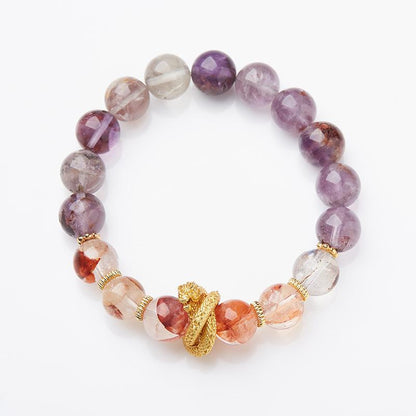 Nine Purple Fire Bracelet for Women Amethyst Purple Phantom Design Crystal Gemstone DIY Bracelet Collection