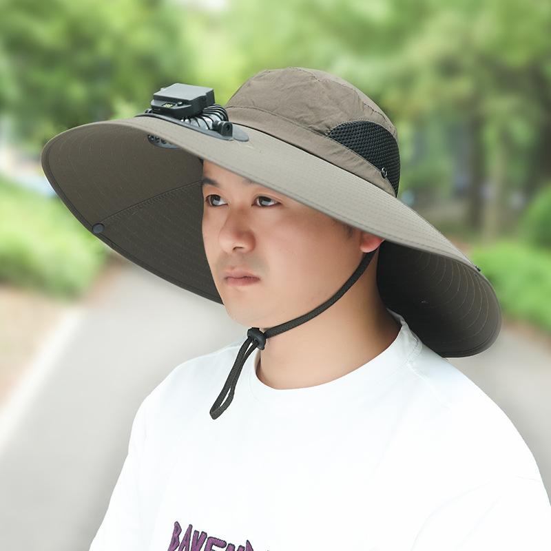 Summer Rechargeable Multi-Fan Hat Pastoral Outdoor Play Work Travel Sunshade Face Shield Wide Brim Sun Hat
