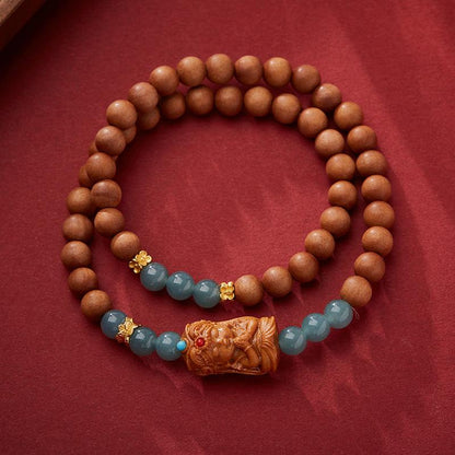 Natural Blue Water Jade Bracelet for Women Zakira Ram Milk Fragrance Barbie Sandalwood Cultural Play Bracelet