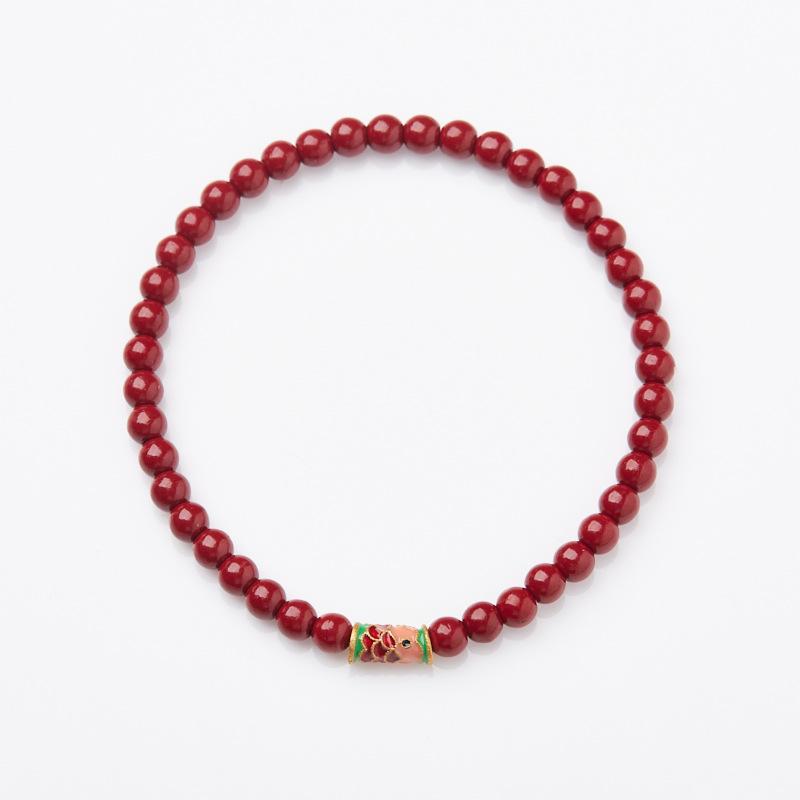 Xiangxi Natural Cinnabar Bracelet Good Luck Koi Purple Gold Sand Bracelet Zodiac Year Chen Sand Bracelet Gift