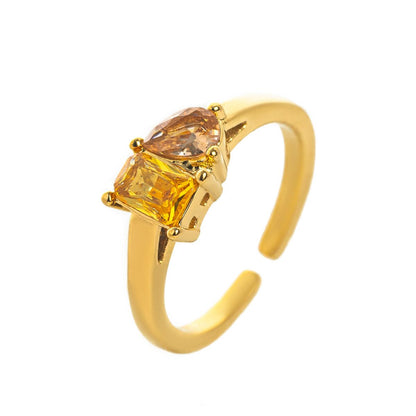Titanium Steel Multicolor Zircon December Birthstone Ring Plain Band Ring December Birthstone Color Retention
