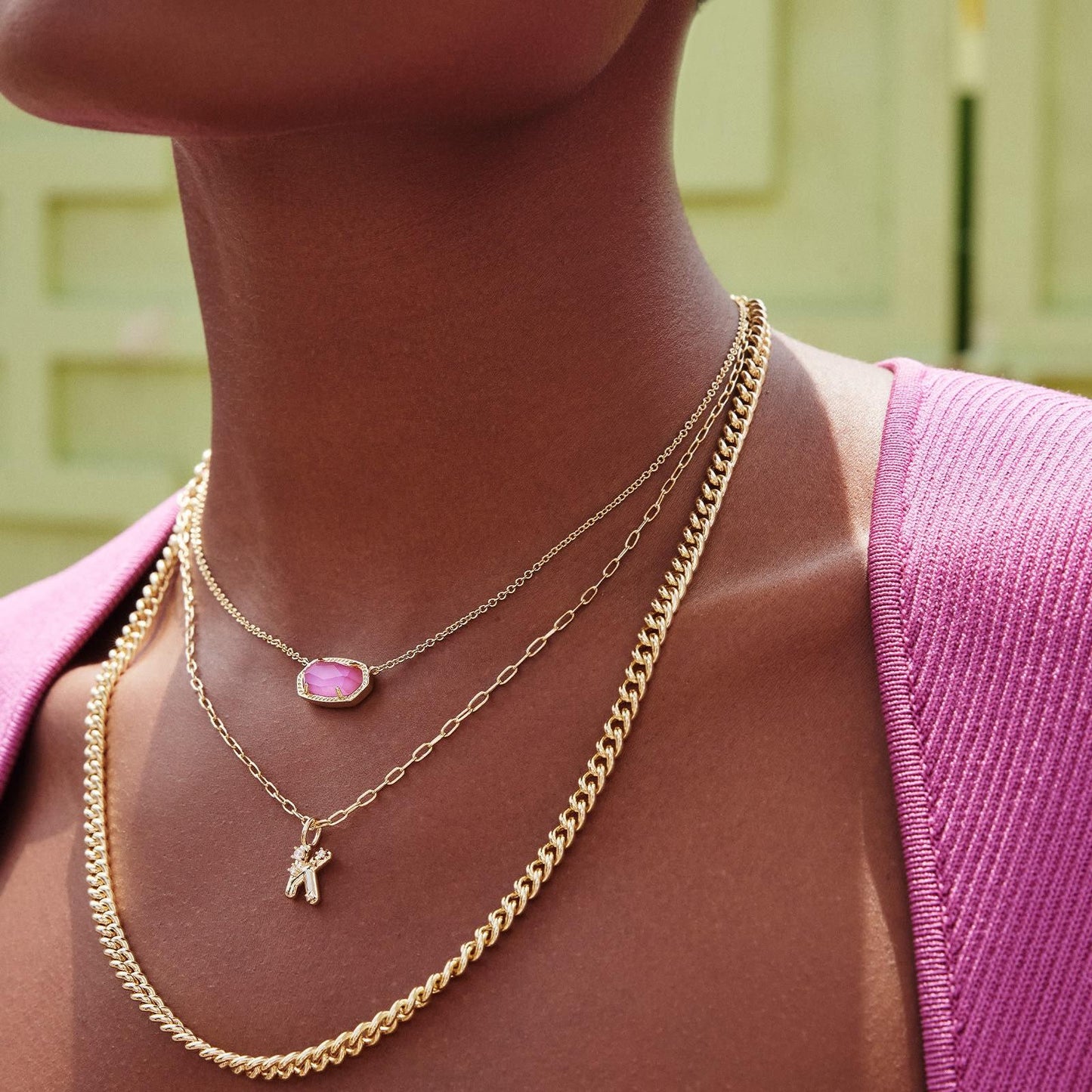 Natural Stone 12 Birthstone Necklace Crystal Pendant Bracelet Light Luxury Electroplated Real Gold Color Retention