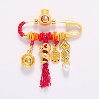 Lingyin Snake Brooch New Year Pregnant Mom Newborn Baby Lucky Bag Peace Baby Pin