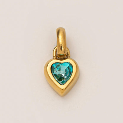 Titanium Steel Necklace Rectangular December Birthstone Pendant Colorful Zircon Clavicle Chain for Women Color Retention 18K Gold Plated Color Retention