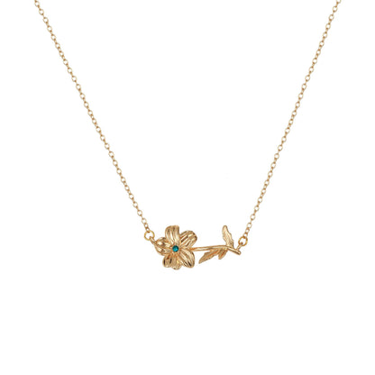 December Birthstone Pendant 3D Decorative Flower Pendant Necklace Gold-Plated Sweater Chain
