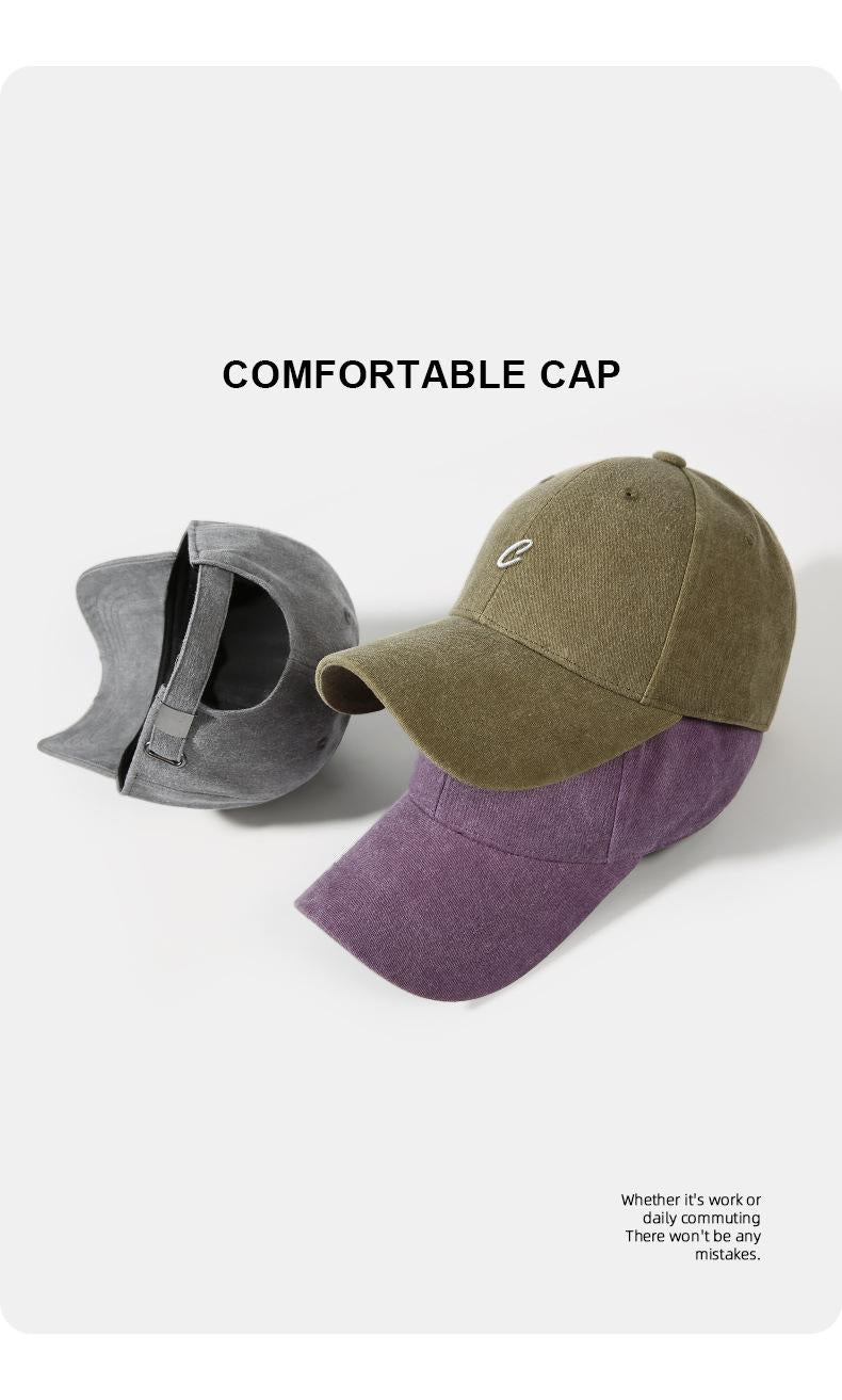 Spring Summer Hat Women Outdoor Sun Protection Baseball Cap Men Original Retro Embroidery Face Slimming Duckbill Cap