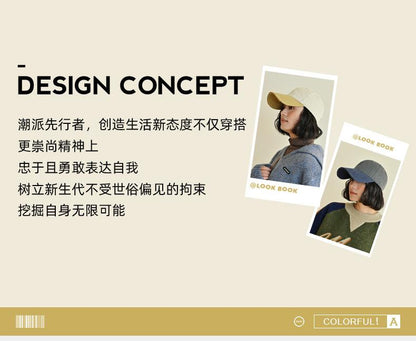 Spring Summer Soft Top Baseball Cap for Women Dopamine Fashion Color-Block Duckbill Cap American Retro Outdoor Plain Casual Hat