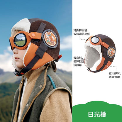 Pilot Children's Hat Autumn Winter Boys Lei Feng Hat Girls Windproof Ear Protection Baby Warm Hat