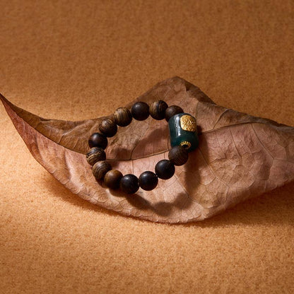 Natural 4MM Hainan Submerged Wild Agarwood Ring Blue Water Jade Zakiram Ring Best Friend Gift