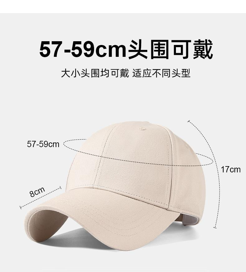 High-Quality Large Head Circumference Hat, Enlarged and Deepened, Spring and Summer Duckbill Cap for Women, Korean Style Baseball Cap with Wide Brim, Sunshade Hat