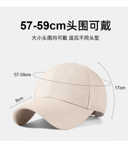 High-Quality Large Head Circumference Hat, Enlarged and Deepened, Spring and Summer Duckbill Cap for Women, Korean Style Baseball Cap with Wide Brim, Sunshade Hat