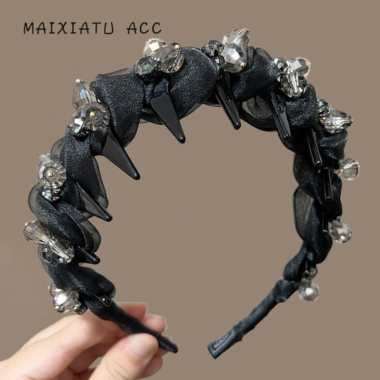 Minimalist Fashion Tooth Comb Headband for Women, High Skull Top Headband, High-End Luxury Versatile Universal Headband