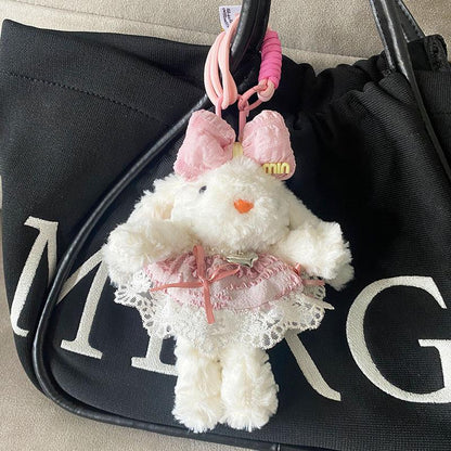 Plush Soft Cute Keychain Pendant Little Red Book Same Style Adorable Rabbit Plush Doll Cartoon Bag Pendant for Women