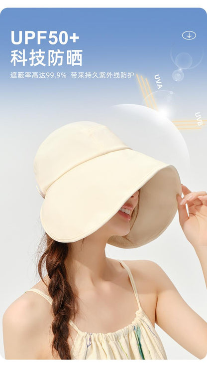 Spring and Summer Sun Protection Hat for Women, Ice Silk Cool Sun Hat, UV Protection, Fashionable Wide Brim Casual Hat
