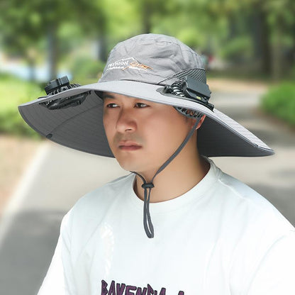 Summer Rechargeable Multi-Fan Hat Pastoral Outdoor Play Work Travel Sunshade Face Shield Wide Brim Sun Hat