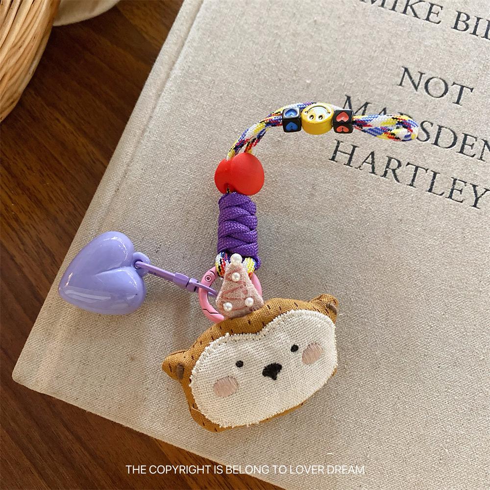New Cartoon Doll Heart-shaped Lanyard Hanging Ornament Sweet Cute Keychain Bag Pendant Adjustable Lanyard