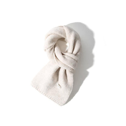 Winter Scarf Wool Blend Warm Neck Scarf Simple Versatile Shawl Cold-Proof Neck Warmer Scarf Unisex