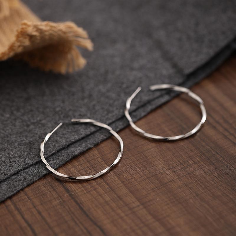 Minimalist Style Large Plain Hoop Light Luxury Ear Clips No Piercing Elegant European and American Metal High-end Design Versatile Earrings for Women Trendy
