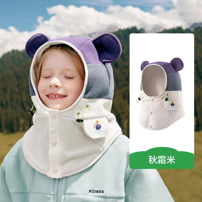 KK Tree Children's Hat Autumn Winter Boys Girls Baby Pullover Hat Winter Scarf Neck Warmer Ear Protection Warmth