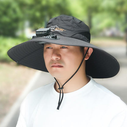 Summer Rechargeable Multi-Fan Hat Pastoral Outdoor Play Work Travel Sunshade Face Shield Wide Brim Sun Hat