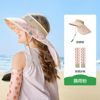 Children's Sun Hat Original Yarn Boys Girls Sunshade Hat Summer UV Protection Baby Sun Hat Open Top Wide Brim