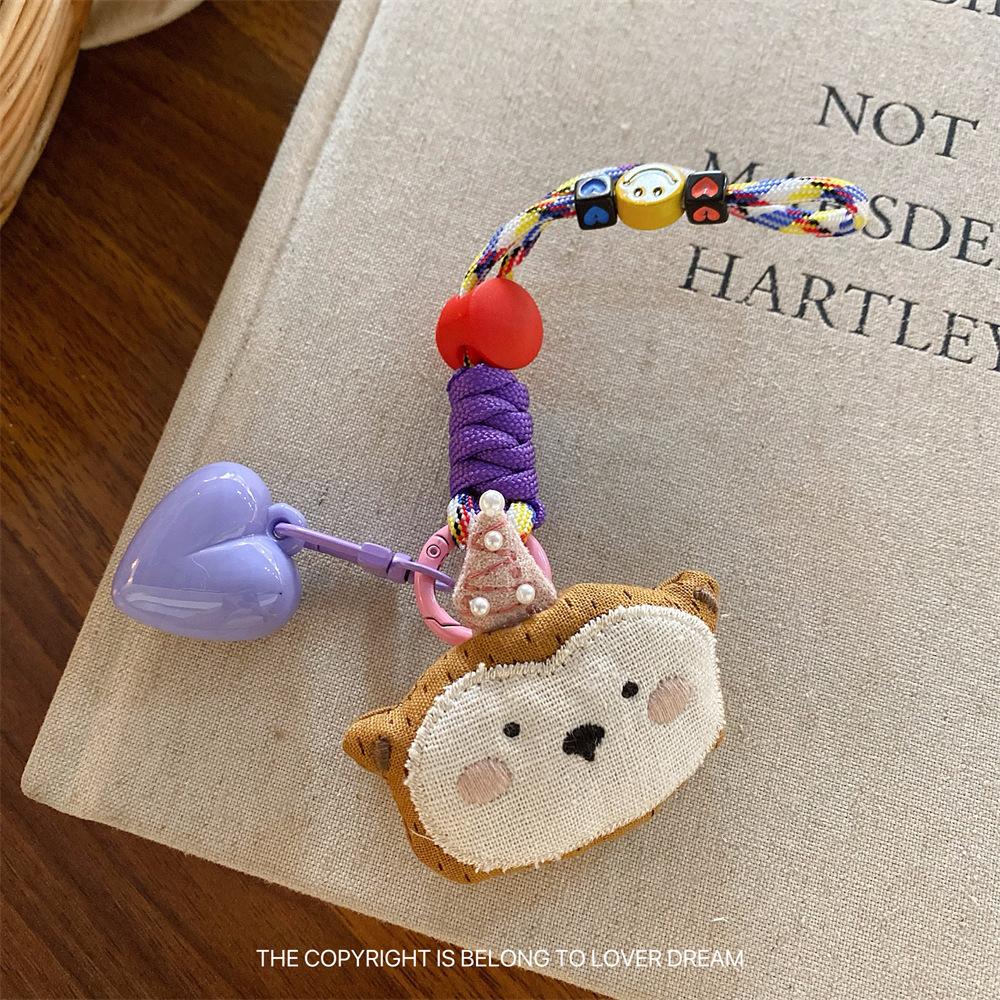 New Cartoon Doll Heart-shaped Lanyard Hanging Ornament Sweet Cute Keychain Bag Pendant Adjustable Lanyard